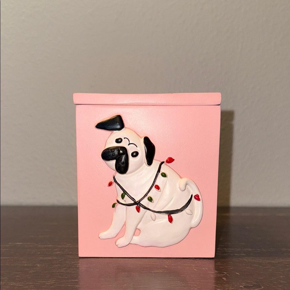 Wondershop Christmas Pink Pug Trinket Jewelry Box